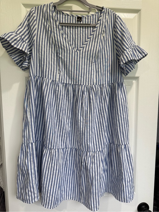 Dresses & Skirts - Blue and White Striped Nursing Dress